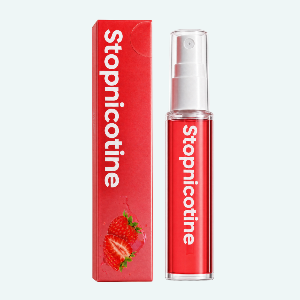 StopNicotine Smile - Haleine fraîche quelques secondes après avoir fumé | Fraise | 10 ml et 150+ pulvérisations