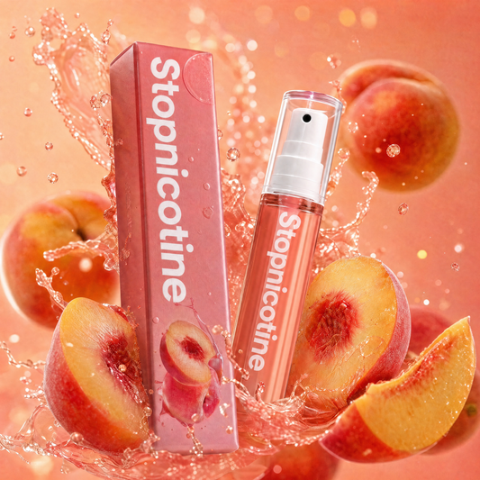 StopNicotine Smile - Haleine fraîche quelques secondes après avoir fumé | Pêche | 10ml et 150+ pulvérisations